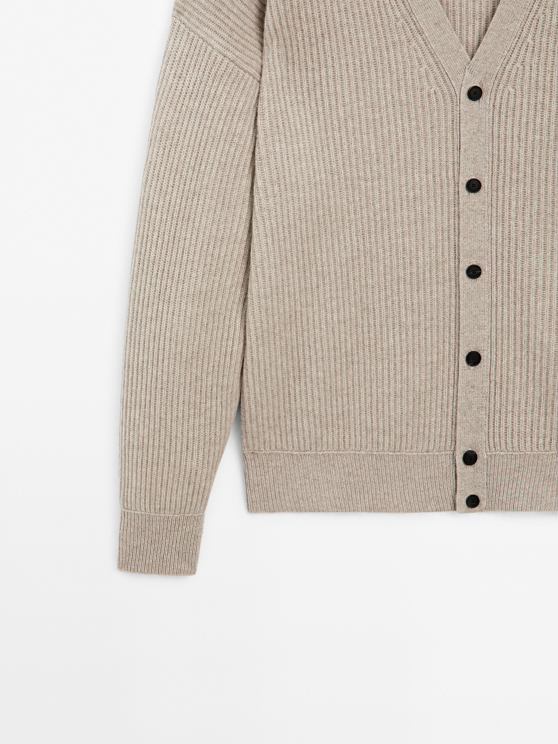 Wool and cashmere knit cardigan